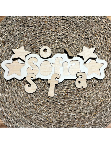 Puzzle en Bois Personnalisé avec Prénom - Jouet Montessori