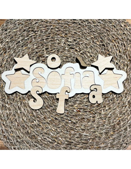 Puzzle en Bois Personnalisé avec Prénom - Jouet Montessori