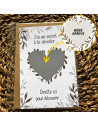 Carte à gratter “Bébé arrive” design feuillage – Annonce de grossesse élégante avec enveloppe kraft