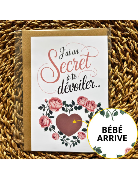 carte a gratter bébé arrive secret