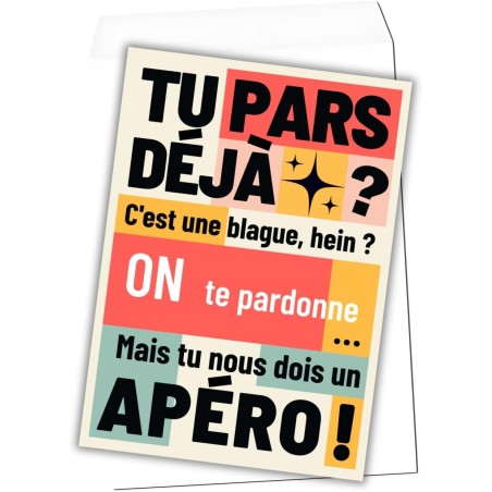 Carte départ collègue XXL – Format A4 simple