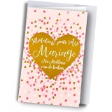 Carte mariage – Grand cœur doré