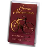 Carte anniversaire – Vélo vintage doré