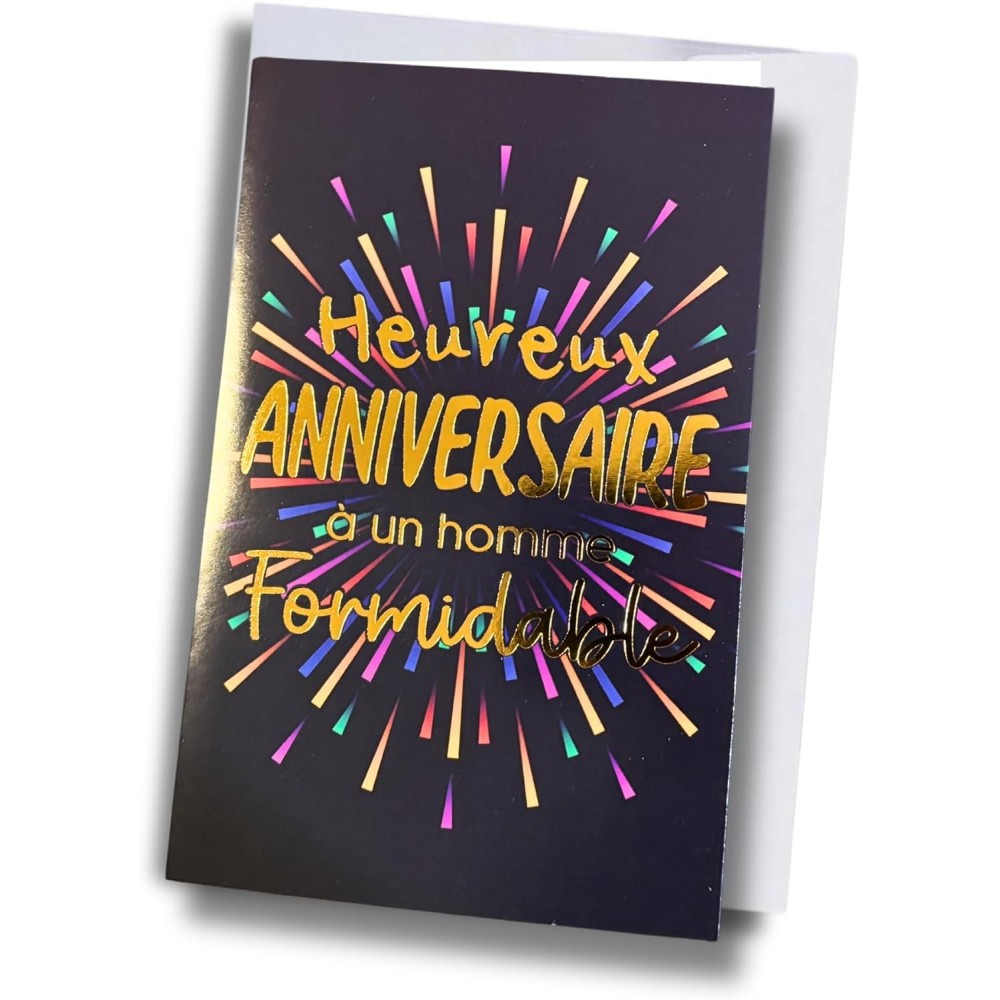 Carte anniversaire homme – Design holographique