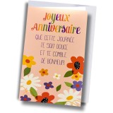 Carte anniversaire – Fleurs colorées
