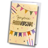 Carte anniversaire – Bougies et guirlandes