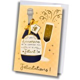 Carte anniversaire – Champagne doré