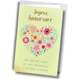 Carte anniversaire – Cœur floral