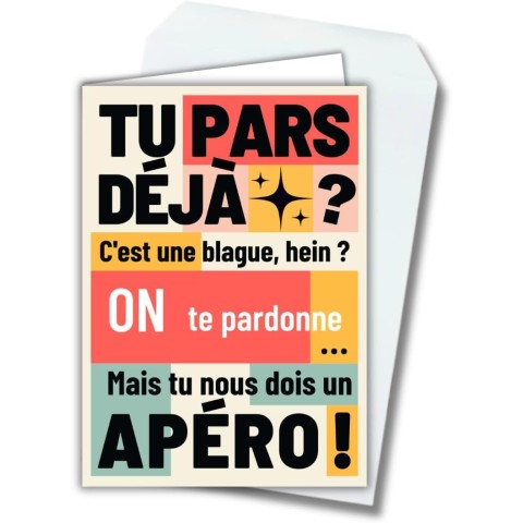 Carte départ collègue XXL – A3 pliée, A4 double