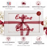 Coffret de 2 serviettes brodées personnalisées – Blanc — vue 3