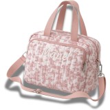 Sac à langer brodé personnalisé — Toile de Jouy — Rose