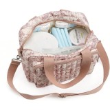 Sac à langer brodé personnalisé — Toile de Jouy — Rose — vue 3