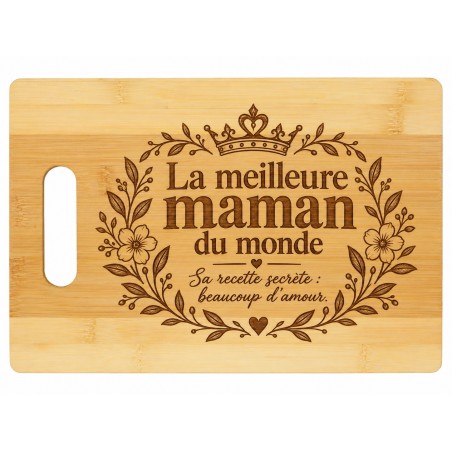 Planche bambou gravée – La meilleure maman du monde