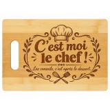 Planche bambou gravée – C’est moi le chef !