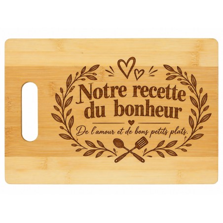Planche bambou gravée – Notre recette du bonheur