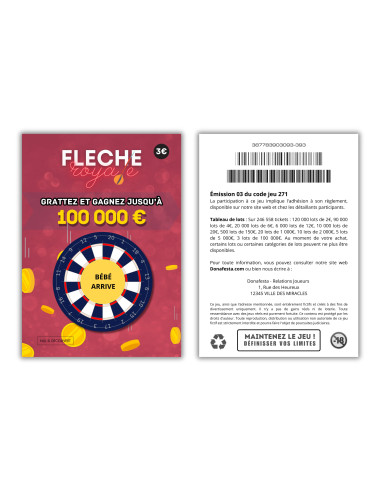 Carte à Gratter Annonce Grossesse "Flèche Royale" | Révélation Originale