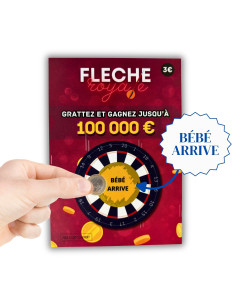 Carte à Gratter Annonce Grossesse "Flèche Royale" | Révélation Originale