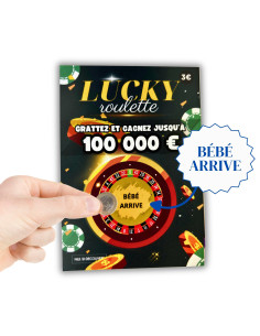 Carte à Gratter Annonce Grossesse Lucky Roulette | Révélation Originale Bébé
