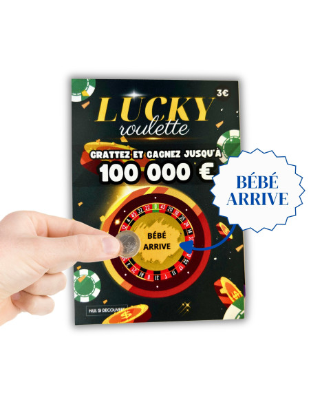 Carte à Gratter Annonce Grossesse Lucky Roulette | Révélation Originale Bébé