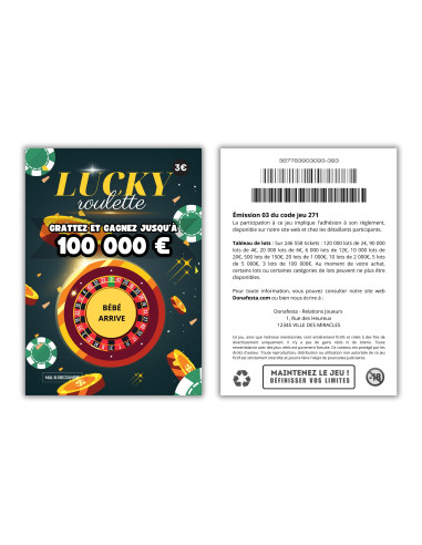 Carte à Gratter Annonce Grossesse Lucky Roulette | Révélation Originale Bébé