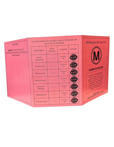 Permis de Majeur 18 ans : Le Cadeau Original d'anniversaire