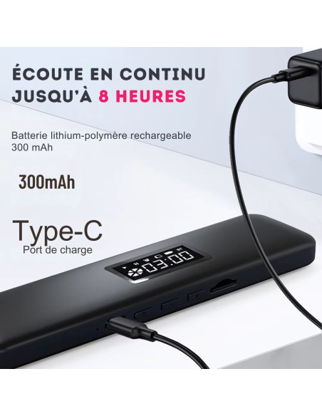 Haut-parleur Bluetooth 5.3 à Conduction Osseuse pour Oreiller